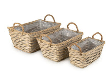 Load image into Gallery viewer, Set of 3 Wicker Planters