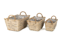 Load image into Gallery viewer, Set of 3 Wicker Planters