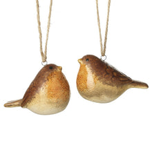 Load image into Gallery viewer, Brown Stoneware Robin Ornament
