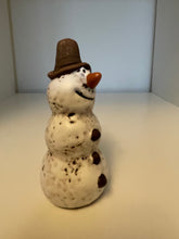 Load image into Gallery viewer, A rustic snowman ornament.
