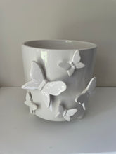 Load image into Gallery viewer, White Ceramic Butterfly Pot
