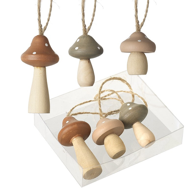 Hanging Wooden Mushrooms