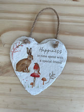 Load image into Gallery viewer, Countryside Woodland Animal Slate Heart.
