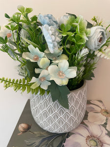 Blue Floral Pot