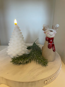 White Tree Wax Led Candle