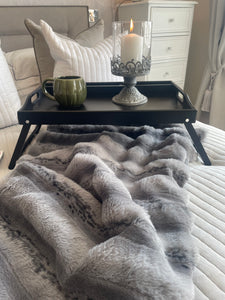 Grey Faux Fur Throw