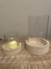 Load image into Gallery viewer, Sandy Textured Hurricane Glass Candle Holder
