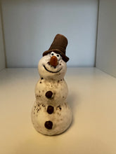 Load image into Gallery viewer, A rustic snowman ornament.
