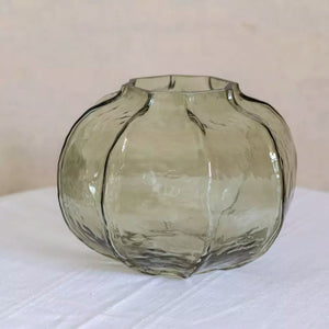 Hammered Glass Vase Green
