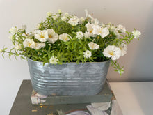 Load image into Gallery viewer, White Floral Tin Pot
