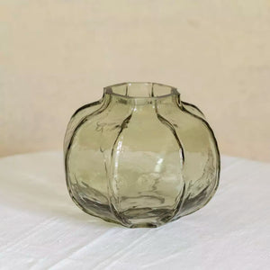 Hammered Glass Vase Green