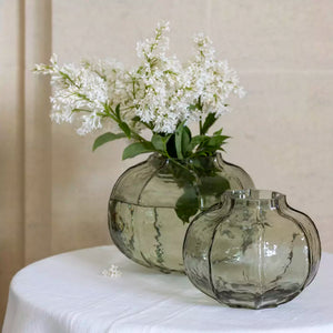 Hammered Glass Vase Green