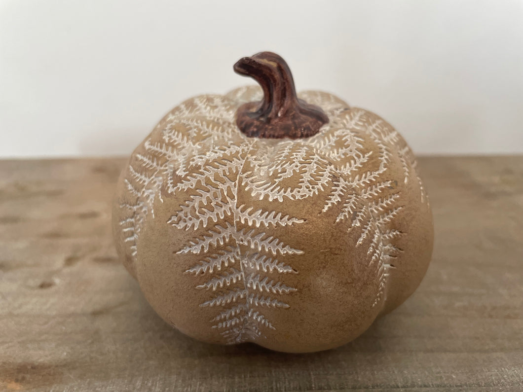 🎃 Fern Leaf Design Topped Pumpkin
