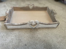 Load image into Gallery viewer, Mango Washed Wooden Heart Handle Tray.

