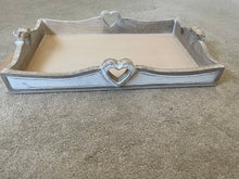 Load image into Gallery viewer, Mango Washed Wooden Heart Handle Tray.
