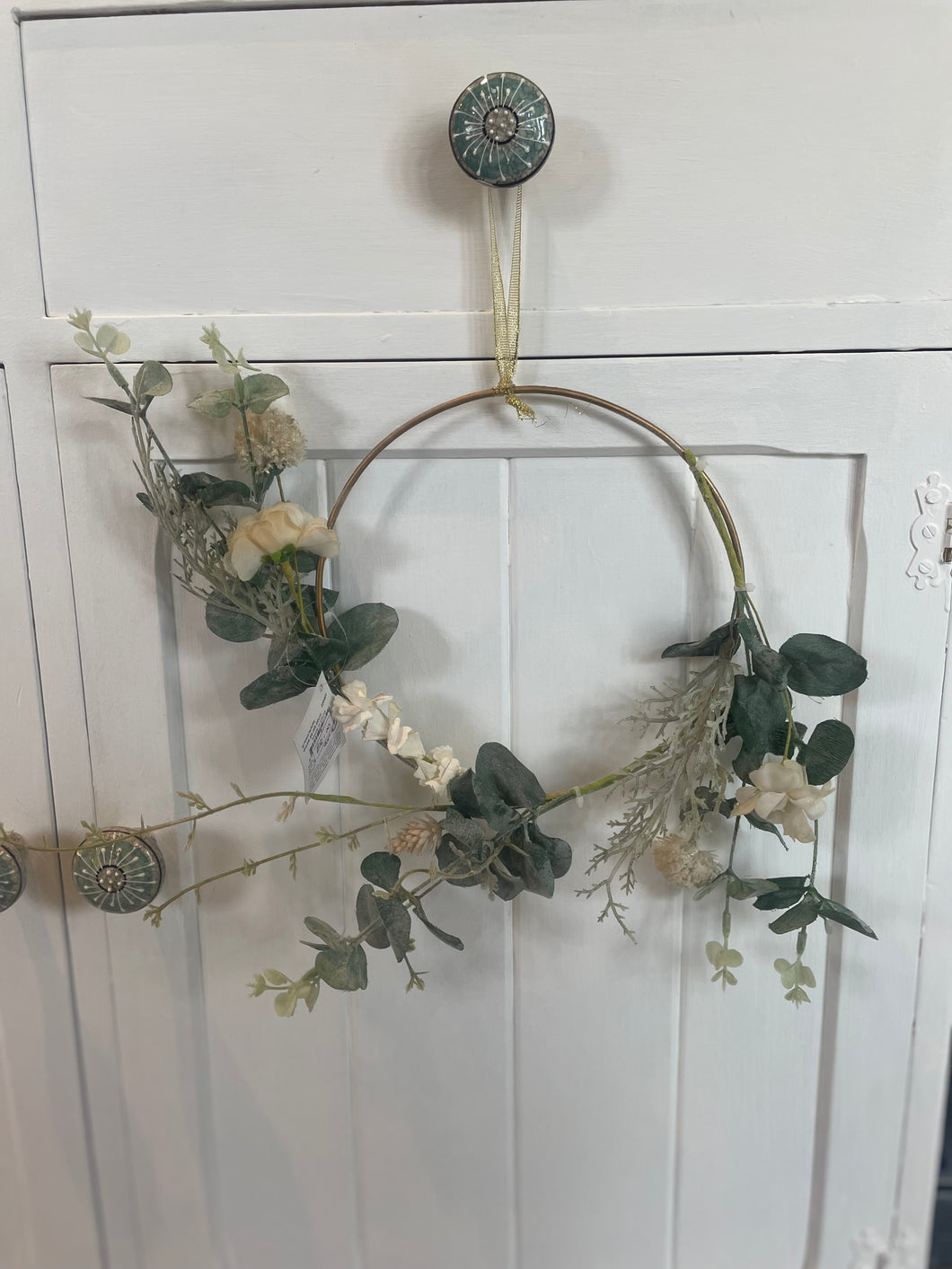 Flower & Leaf Hoop Wreath