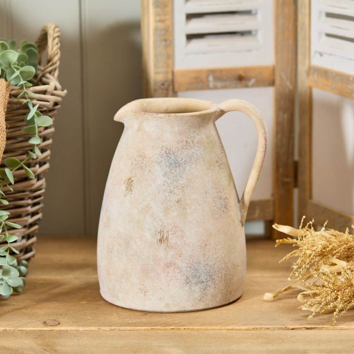 Terracotta Rustic Finish Vase With Handle