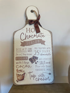Hot Chocolate Recipe Board