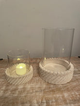 Load image into Gallery viewer, Sandy Textured Hurricane Glass Candle Holder
