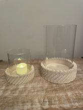 Load image into Gallery viewer, Sandy Textured Hurricane Glass Candle Holder
