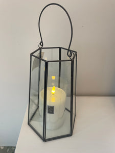 Black Framework Hexagon Lantern