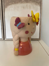Load image into Gallery viewer, Pink Ceramic Butterfly Girl Vase
