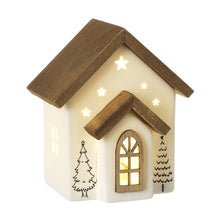 Load image into Gallery viewer, White Ceramic Led House Ornament
