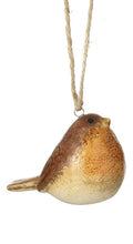 Load image into Gallery viewer, Brown Stoneware Robin Ornament
