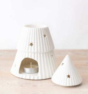 White Christmas Tree Oil Burner