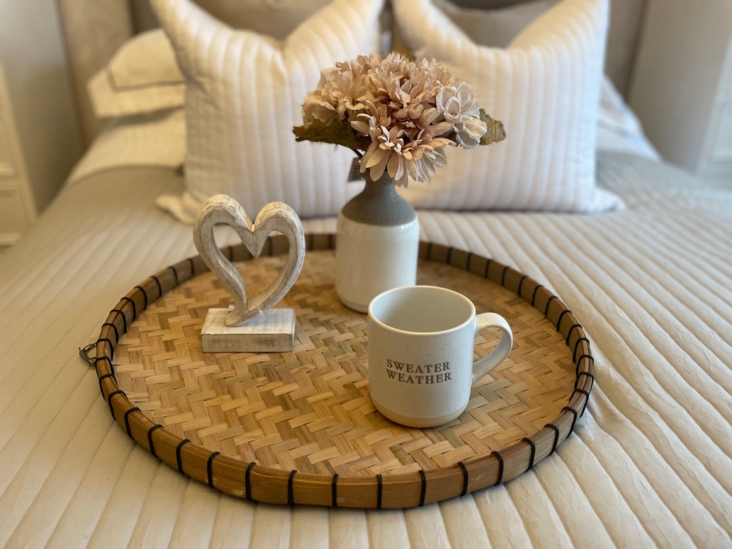 East Of India Natural woven jute tray