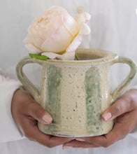 Load image into Gallery viewer, Pot With Handles Green Stripe
