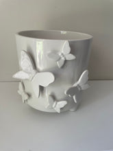 Load image into Gallery viewer, White Ceramic Butterfly Pot

