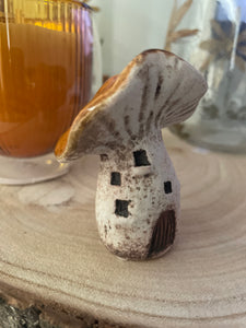 Brown Stoneware Mushroom House
