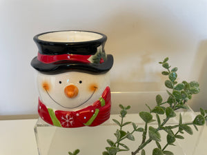 Ceramic Snowman With Candle