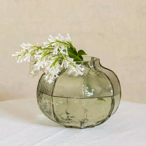 Hammered Glass Vase Green
