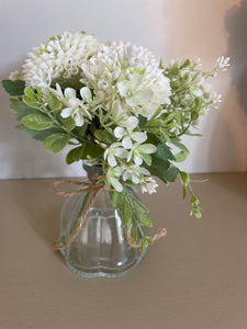 White Flowers In Glass Vase