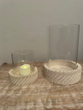 Load image into Gallery viewer, Sandy Textured Hurricane Glass Candle Holder
