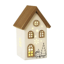 Load image into Gallery viewer, White Ceramic Led House Ornament
