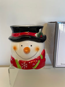 Ceramic Snowman With Candle