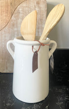 Load image into Gallery viewer, A classic white ceramic vase with small eared handles.
