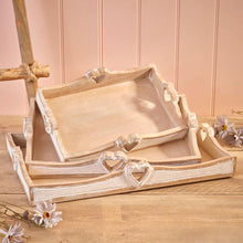 Load image into Gallery viewer, Mango Washed Wooden Heart Handle Tray.
