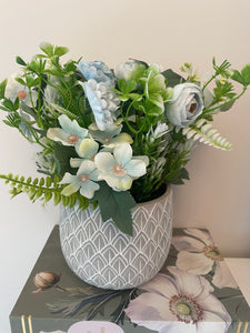 Blue Floral Pot