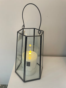 Black Framework Hexagon Lantern