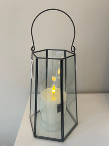 Black Framework Hexagon Lantern
