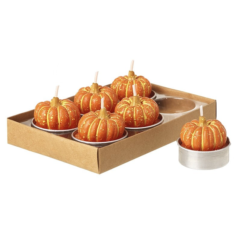 🎃 Set 6 Wax Pumpkin T Lights