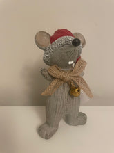 Load image into Gallery viewer, STANDING MOUSE WITH SANTA HAT &amp; BOW
