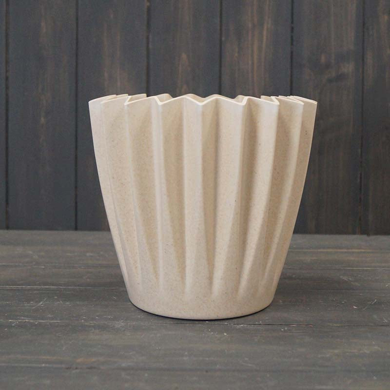 ☀️ Earthy Natural Bamboo Corrugated Pot
